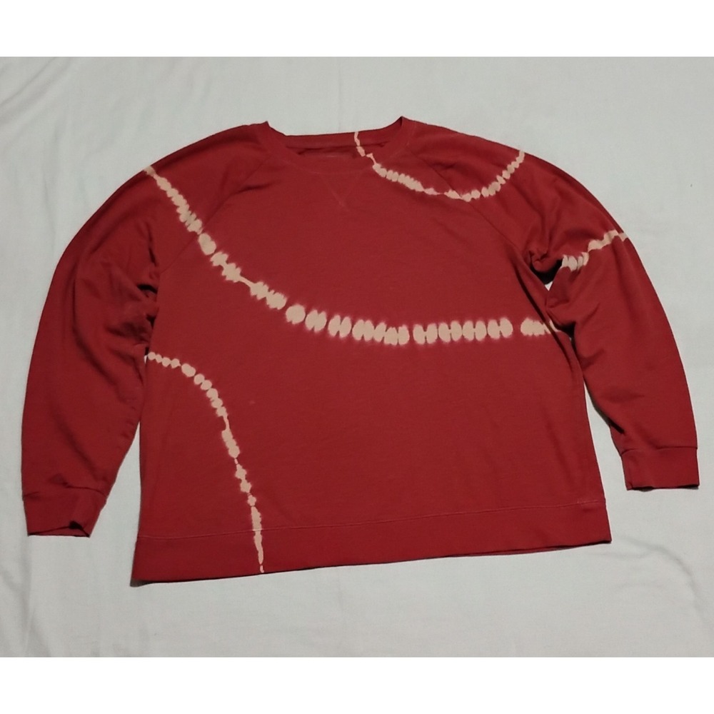 Sonoma Women's XXL Tie Dye Sweatshirt Red Plus Size Cozy Lounge Gorpcore